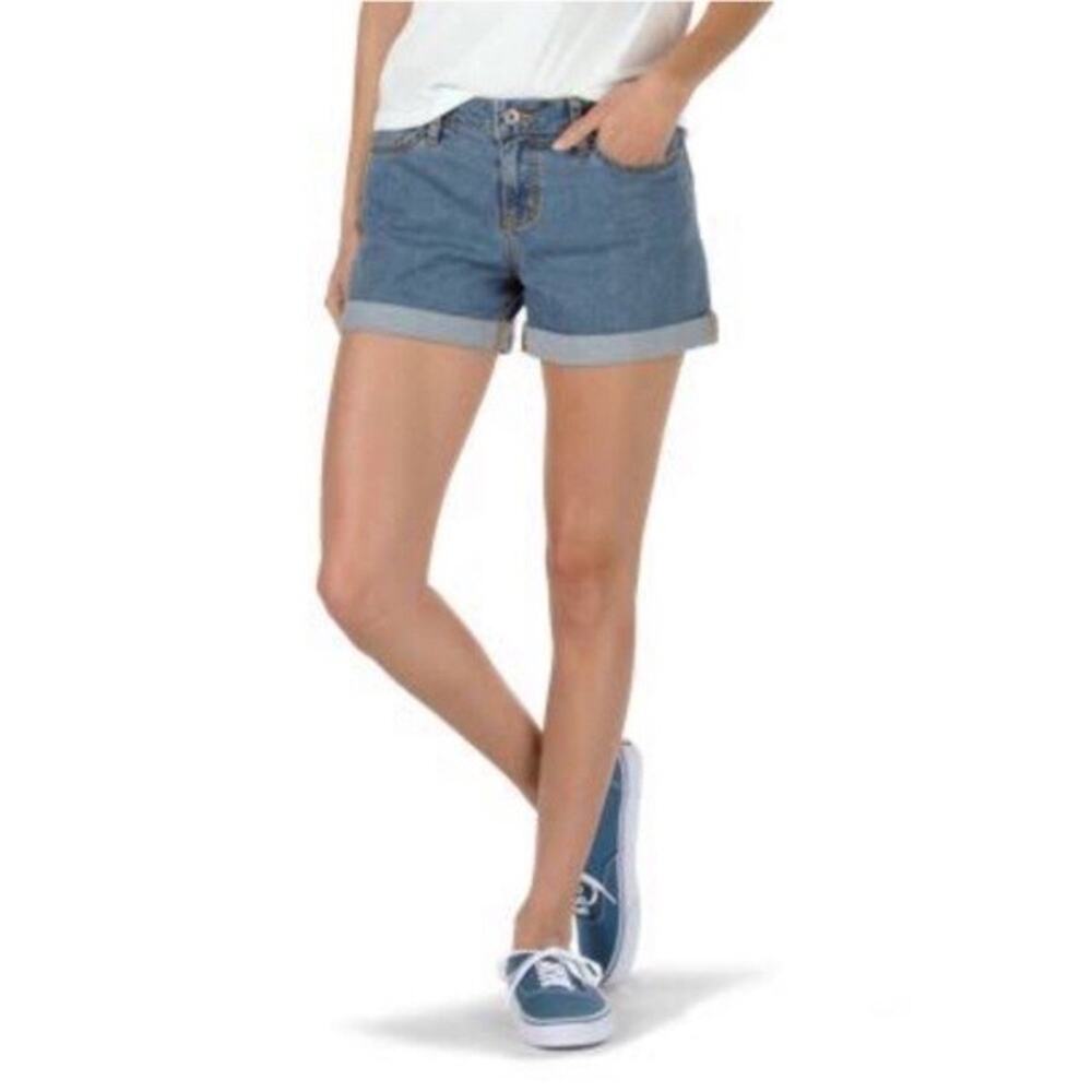 VANS Women's Boyfriend Cuff Blue Denim Shorts Size 28